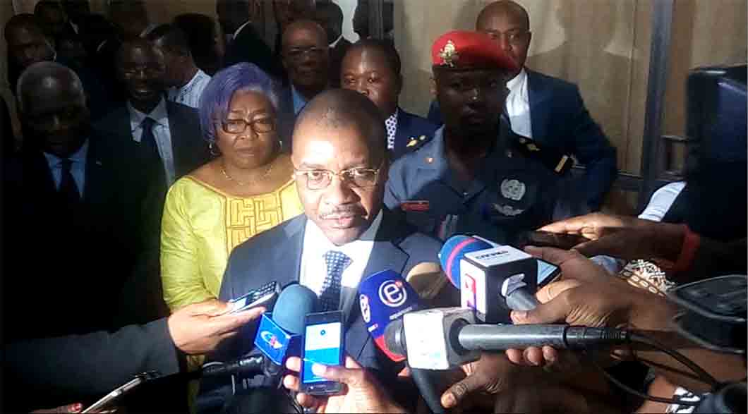 Gabriel Dodo Ndoke, ministre des Mines, lors de la présentation du rapport Itie 2017, Yaoundé, jeudi 06 février 2020 / ©GBW